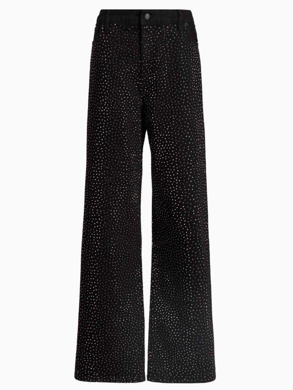 Good American Good Ease Embellished Baggy Jeans Sparkle Wide Leg Black 2/26 NWT - Picture 1 of 13